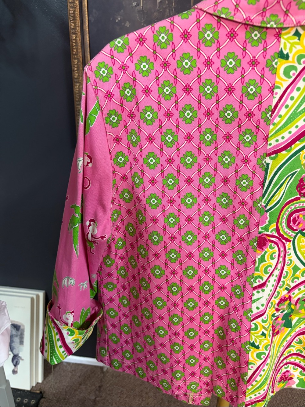 Vanity Collection Pink & Green Patchwork Jacket - Picture 7 of 7